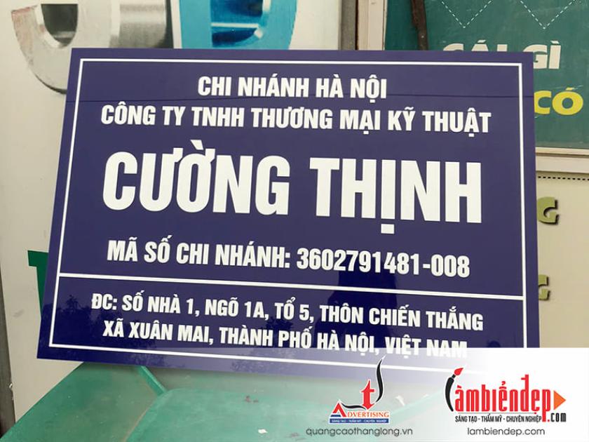 Làm Biển Công Ty Lấy Ngay Trong 30 Phút: Đẹp, Chuẩn thông tin Thuế, Giá Rẻ